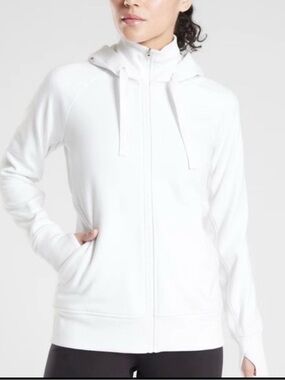 Athleta Triumph Full Zip Hoodie - white -Size Medium